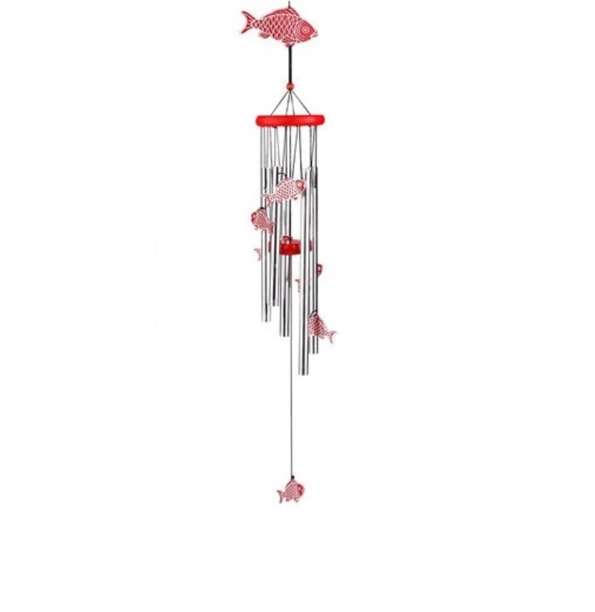 Carillon a Vent pour Maison Alliage Exquis Intérieur Et Extérieur Carillons Éoliens Créatifs Quatre Tubes Métal Cloche Chambre d'enfant Balcon Décoration Décoration Intérieure(K)