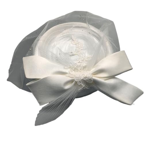 Coiffe mariage blanc voilette dentelle bibi de cérémonie banquet femme