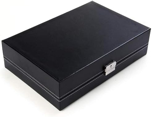 Rubik PU Leather Watch, Jewelry Display Case (Black,12 Grids)