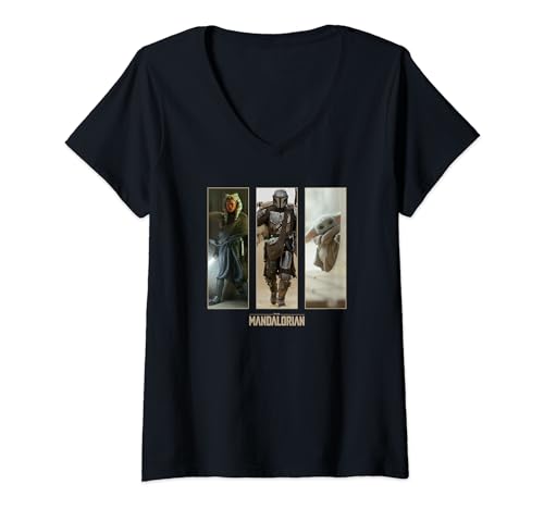 T-shirt col V Star Wars The Mandalorian cadeau original pour amateur de saga