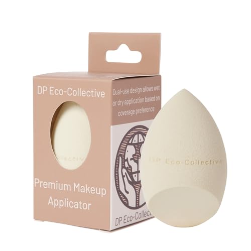 DP Eco-Collective® Premium Biodegradable Makeup Sponge - Vegan, Latex-Free Beauty Blender, Barley Leaf Infused, Precision Tip, Soft, Reusable Sponge for Foundation & Concealer