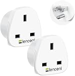 LENCENT UK to CA Canada Plug Adapter, 2 Pack Grounded CA Visitors Travel Converter, Converts All Type G Plugs from United Kingdom UK Singapore Malaysia UAE Ireland Malta Hongkong (Type B | Converter All Type G Plugs from United Kingdom UK Singapore M