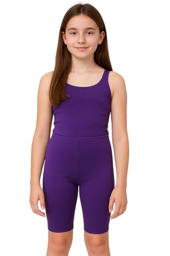 PopCouture Girls Premium Activewear Gymnastics Sports Cycling Shorts Purple 4-5 Years