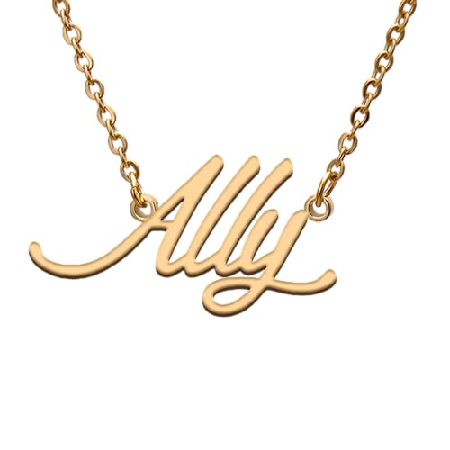 Ally Name Tag Necklaces for Her His Friends Familys Relationship Memory Jewelry Gift