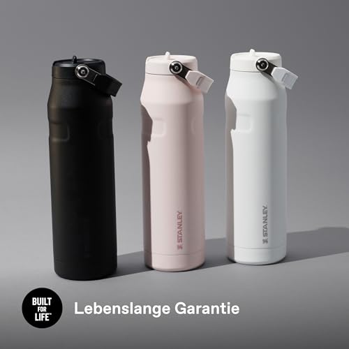 Stanley 1913 Flip Straw Trinkflasche mit Strohhalm 1.06L - Thermobecher Kühlt 17 Stunden - 4 Tage Eisgekühlt - BPA-frei - Auslaufsicher - Für Getränkehalter - Spülmaschinenfest - Frost 6