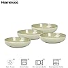 HomeVSS 20-Piece Dinnerware Set - Serves 4, Shiny Glaze Beige plates and bowls sets with Speckle Effect for Microwave & Dishwasher Safe