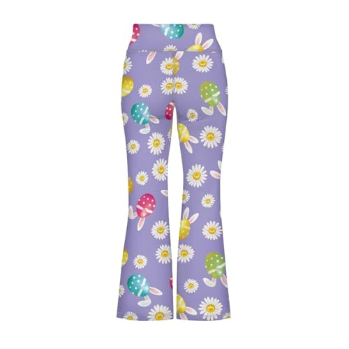 Easter Girls Flare Pants Size 5-14 Years Wide Leg Tummy Control Bell Bottoms High Waist Leggings Kids Outfit2
