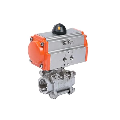 Vanne à bille pneumatique DN20 inox 304 double effet haute température - 2