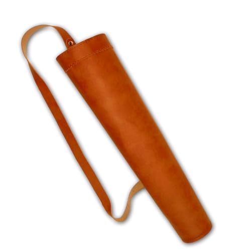 CarolUSA Archery, Hunting, Indoor Outdoor Sports,Target Parcticing,Textured Faux Leather Traditional Shoulder Back Arrow Holder, Arrow Quiver, Bag