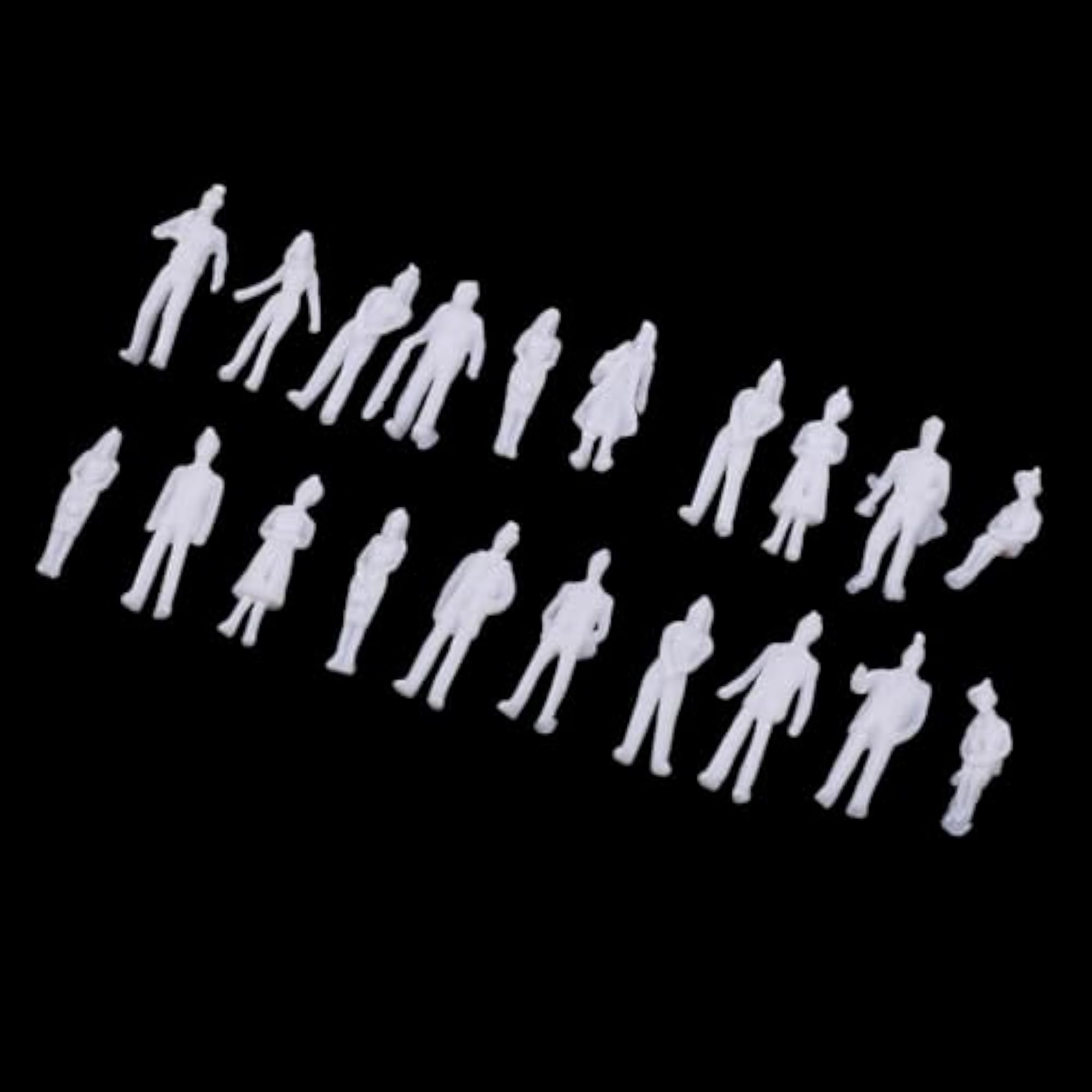 20Pcs 1/100 HO Scale Unpainted Model People Figures