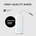 Avantree Relay – Airplane Bluetooth Adapter for AirPods, Bose & Wireless Headphones, Qualcomm Chip, aptX Adaptive & HD Audio Transmitter, 25Hrs Battery, 3.5mm AUX for Flight, Travel & Gym