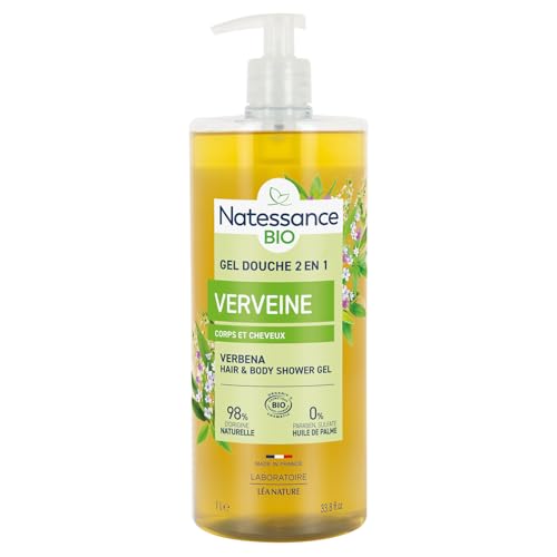 Natessance Hygiène Shampooing Douche Verveine Citron sans Sulfates 1 L