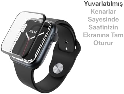 Minesk Apple Watch ile Uyumlu Nano-PPF Ekran Koruyucu Tam Kaplayan Tasarım ve Güçlü Yapışkan (45 MM) - Görsel 5