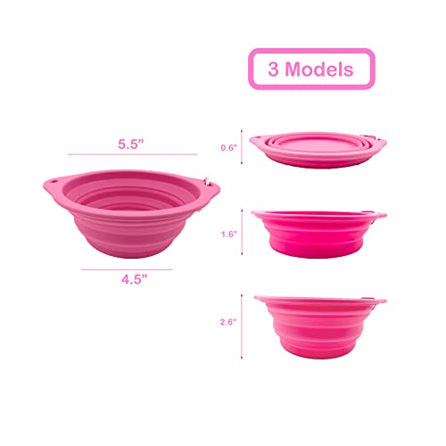 2 Pack Collapsible Dog Travel Bowls (21Oz/600Ml), Water Food Feeding Dishes, Silicone Compact Integrated Molding #TOP5