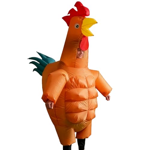 Chicken Blow Up Costume - Cosplay Clothing, With Abdominal Muscles Design Inflatable Farm Animal Costume, For Festival, Event, Birthday, Party, Christmas, Halloween, Adults Men Women, 30x40x3cm