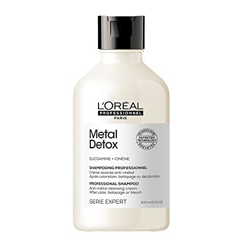 L'Oréal Professionnel Shampoo Metal Detox, para maciez, brilho & sedosidade, maior durabilidade da cor, para cabelos coloridos e danificados, 300ml
