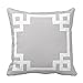 Gray and White Greek Key Border Pillow Home Sofa Decorative 18X18 Inch Square Throw Pillow Case Decor Cushion Covers