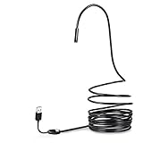 Borescope Camera, Potensic 2 in 1 Semi-rigid Micro USB/USB Endoscope Inspection Camera Waterproof Snake Camera with 7MM Diameter Head,6 Adjustable LED Light - Black(1M/3.28ft)