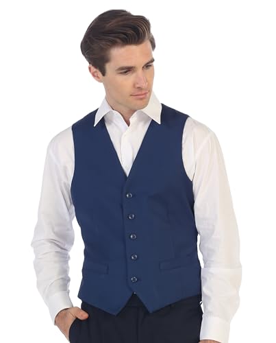Gioberti Men's Formal Suit Vest Fit for Business or Casual Dress, Royal Blue, 6X-Large - Thumbnail 6