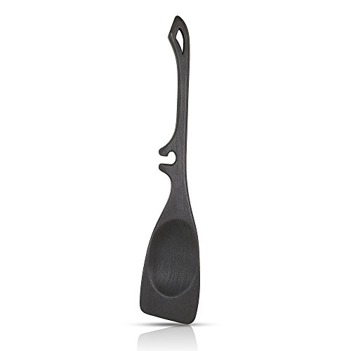 Jonathan's Family Spoons 11-Inch Lazy Zoon, Spatula & Spoon Combination Kitchen Utensil, Handmade
