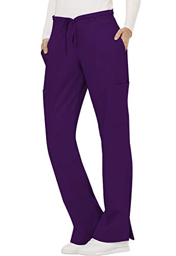 Cherokee WW Revolution WW120 Mid Rise Drawstring Cargo Pant Eggplant M Tall