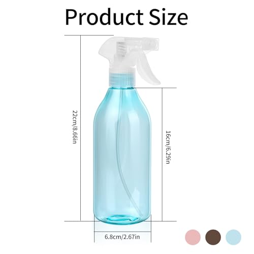 3 Stk 450ML Zerstäuber Sprühflasche Pflanzen, Wassersprühflasche Pflanzensprüher, Kunststoff Leer Sprühflaschen, Hair Spray Bottles, Wassersprüher für Blumen, Haare, Friseur, Gardena, Reinigung