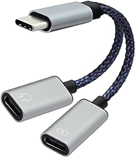 RIIEYOCA USB C Splitter, Dual Type C Splitter Adapter, Call, Wire control, play music, for USB C Interface