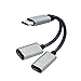 Produktbild RIIEYOCA USB-C Splitter, Dual Type-C Splitter Adapter, Call, Cable Control, Play Music, for USB-C Interface