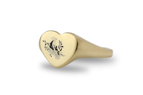Bague lune gravée mystique bague chevalière or 14k et bijoux fantaisie femme