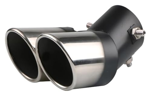 Tuyau d'échappement double sortie ovale en acier inoxydable pour voiture