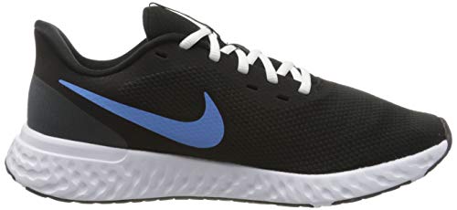 Nike Tênis de corrida masculino Revolution 5 Wide, Preto/University Blue-Laser Laranja-Branco-Antrac