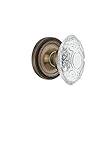 Nostalgic Warehouse 754323 Rope Rosette with Crystal Victorian Passage Door Knob, 2.375', Antique...