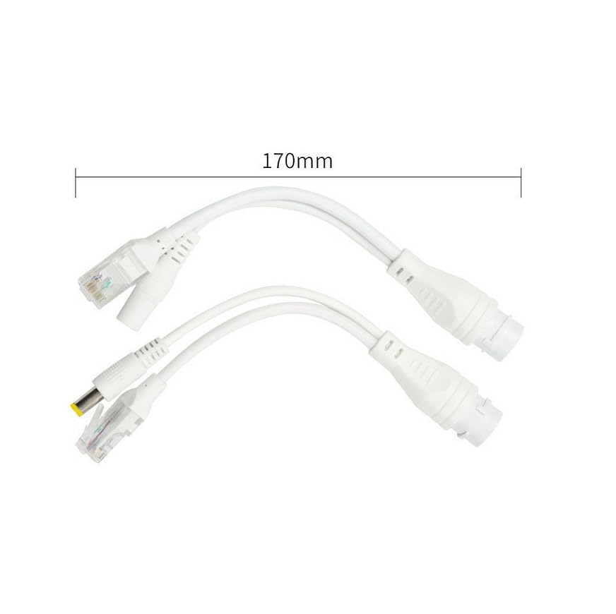 SJZBIN 1Pair 12V PoE Adapter Waterproof PoE Splitter Adapter POE 48V to DC 12V Power Over Ethernet Splitter for IP Cameras
