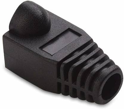 PIKABOO RJ45 Network Cable Boots Cap, Pack of 50 | Plug Cover Strain Relief Boots (Black)