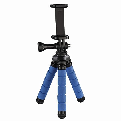 Hama Ministativ Flex für Smartphone und GoPro, 14 cm, Blau, Schwarz, Blau