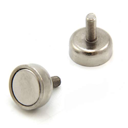 N42 Neodymium Pot Magnet with M3 Stud for Arts, Crafts, Model Making, DIY, Hobbies, Office, and Home - 10mm dia x 5mm thick - 3kg Pull