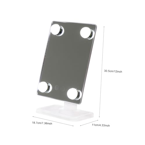 Miroir de maquillage pivotant LED grand format avec 3 modes d'éclairage de table - 3