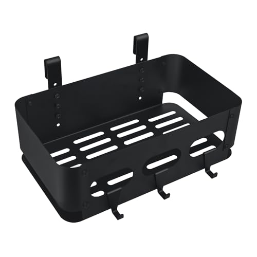 Storage Bin Grill Griddle Caddy With 3 Hangers and Height Adjustable Hook Compatible with Traeger Pellet Grills Pro series 22 34 Pro 575 Pro 780 Ironwood 885 Z-grills Pit boss Smoker Side Basket