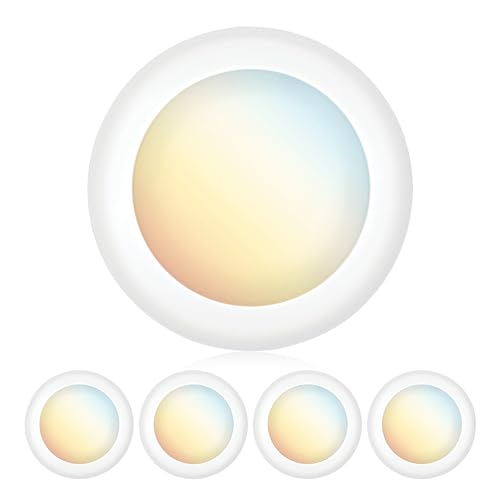PARMIDA (4 Pack) 5/6 Inch Dimmable 5CCT LED Disk Lights, 15W Flush Recessed Ceiling Disc Lighting 5 Color Selectable 2700K/3000K/3500K/4000K/5000K 1050lm, J-Box Or Recessed Can Installation, UL-Listed by Parmida LED Technologies - Used condition - US$27.06