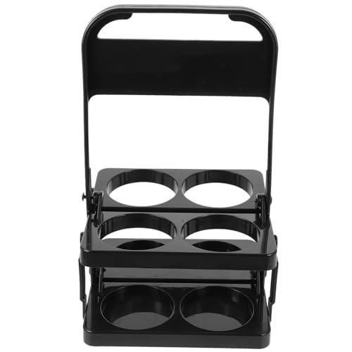 HIAKDOFT Cesta De Cerveza Plegable Negra 4 Compartimentos Plástico Resistente Portabotellas Portátil para Hogar y Fiestas Organizador De Botellas Transportable