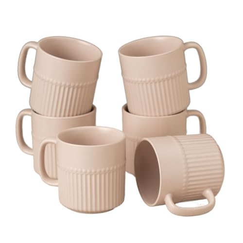 Image of Clay Craft Fine Ceramic Crimson Ivory Coffee Mug Set of 6, Cups for Tea & Coffee, Mug Set, Gift Set, Elegant Design for Home and Kitchen and Can Be Gifted to Your Loved Ones On Any Occassions