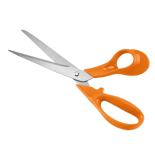Stainless Steel Precision-ground Scissors for All Purposes, Yard and Garden Tool, Scissors for Office, Craft, Sewing, Fabric, Orange