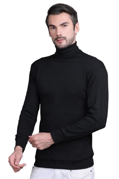 LeeBurg-Men's Cotton Wool Stylish Turtle Neck Sweater | Winter Turtle Neck Sweater for Men | High Neck, Pullover Sweater, Full Sleeve Winter Sweater for Men-2