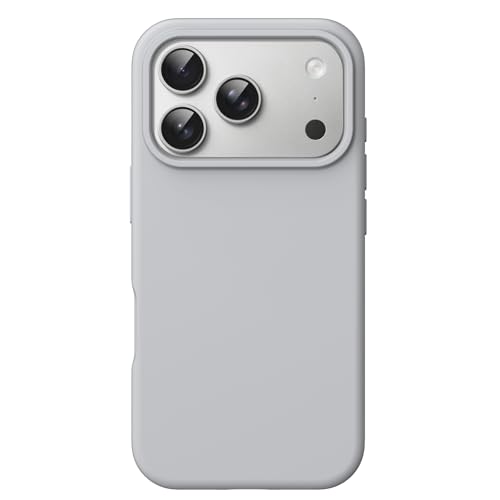 Image of JETech Liquid Silicone Case for iPhone 17 Pro 6.3-Inch, Silky Soft Touch Full-Body Protection, Anti-Scratch Shockproof Phone Cover with Microfiber Lining (Grey)