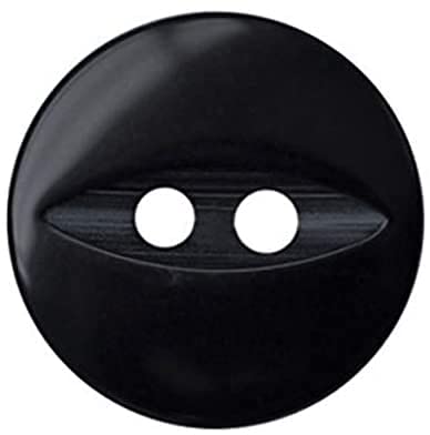 Botones Royal Black - Juego de 10 botones de costura redondos (plástico, 17 mm, 2 agujeros), color negro Cover