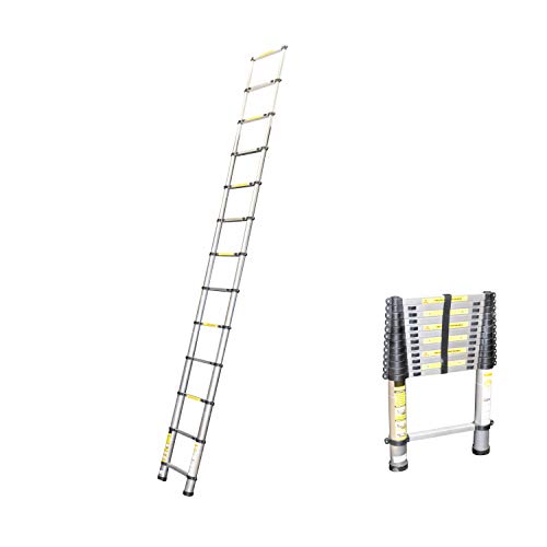 Preisvergleich Produktbild Teleskopleiter Ausziehleiter aus Aluminium Teleskop Mehrzweckleiter, bis 3,80m Anlegeleiter