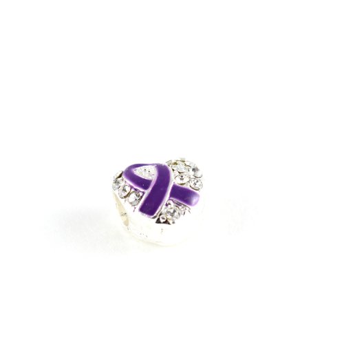 Awareness Products Warehouse Purple Ribbon Heart Charms with Australian Crystals Buy 1 Give 1-2 Charms for only $9.99