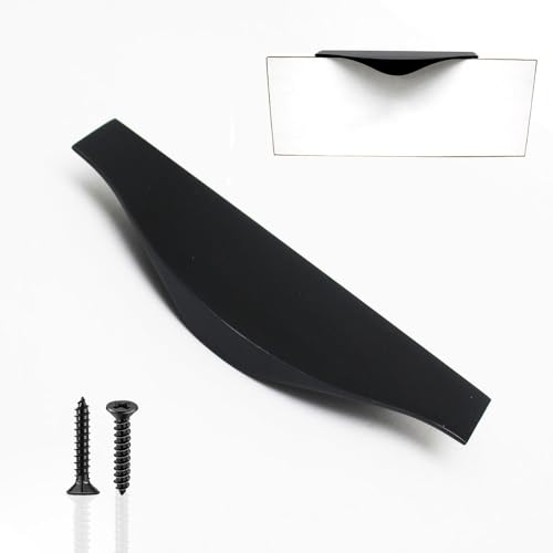 Image of VOLO 6 Inch Aluminium Kitchen Profile Handle - Sleek and Durable Handle for Modern Kitchen Drawers, Cabinets, and Furniture Pulls (128mm) (1, Black)
