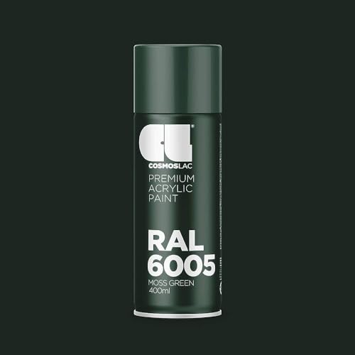 Image of Cosmos LAC Acrylic Paint Spray Can for DIY Projects Spray Paint, 400 ml (RAL 6005 Moss Green)