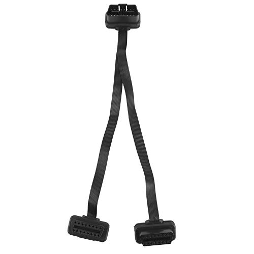 Cable de extensión OBD de 16 Pines, Conector Adaptador Divisor en Y Macho Recto a Hembra Recta Doble, Cable Plano de Codo OBD2 0. para Herramienta de escaneo OBD2